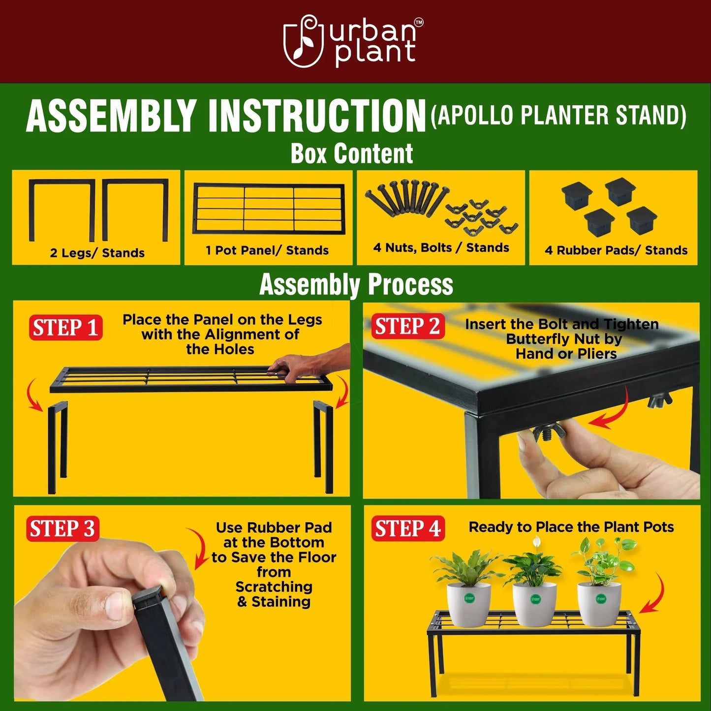 Urban Plant Apollo Metal Plant Stand for Garden