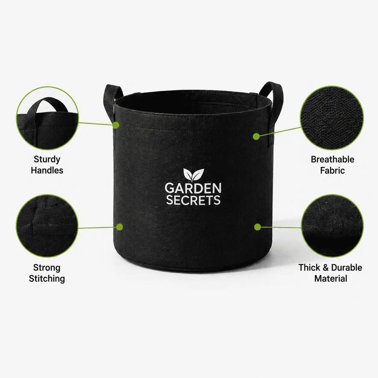 Pack of 2 Premium Grow Bags for Vegetables, Flowers & Fruits