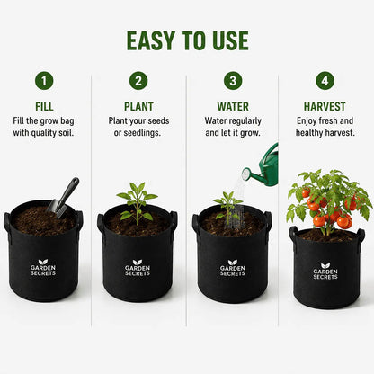 Pack of 2 Premium Grow Bags for Vegetables, Flowers & Fruits